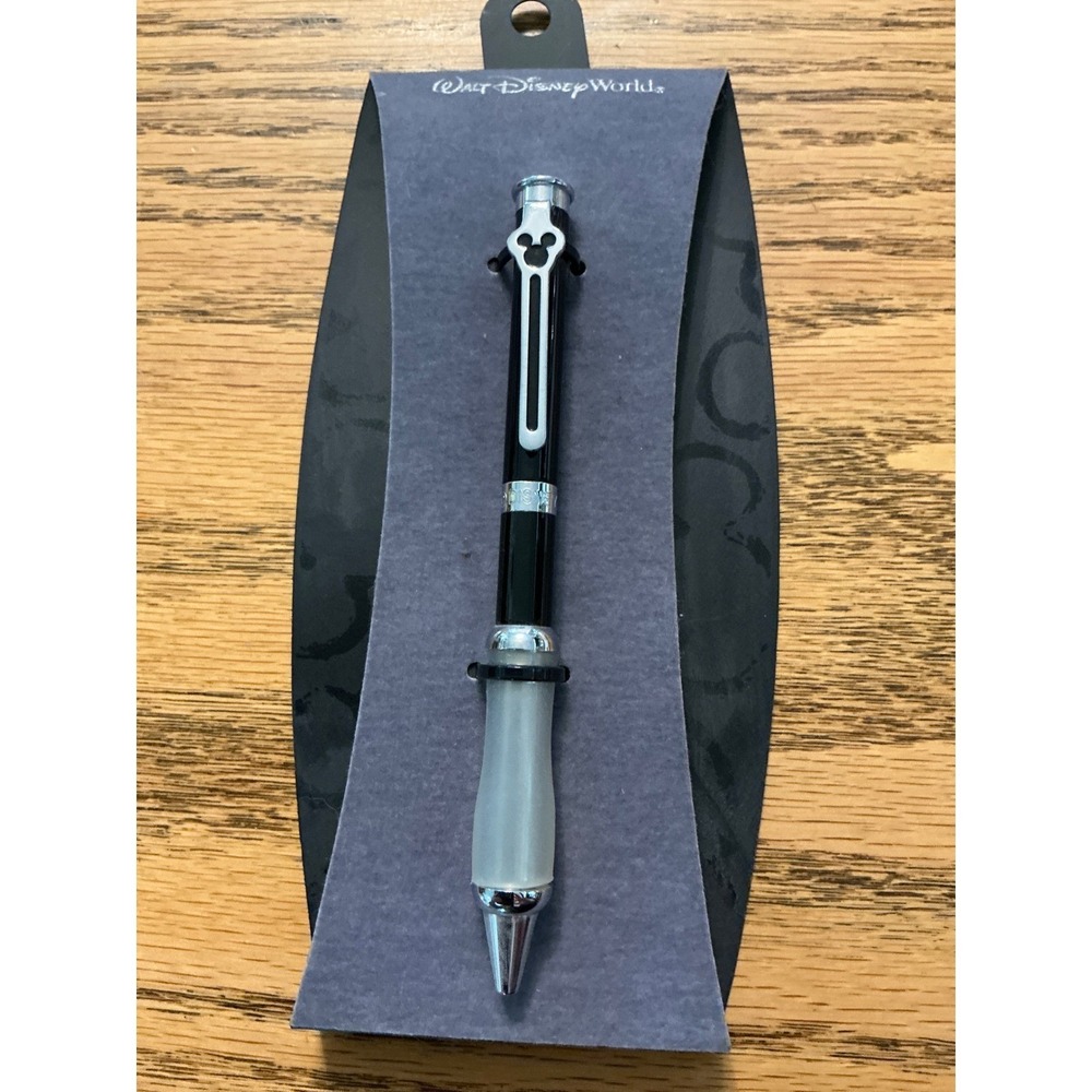 Disney Parks Mickey Mouse Executive Ballpoint Pen Walt Disney World Black Silver